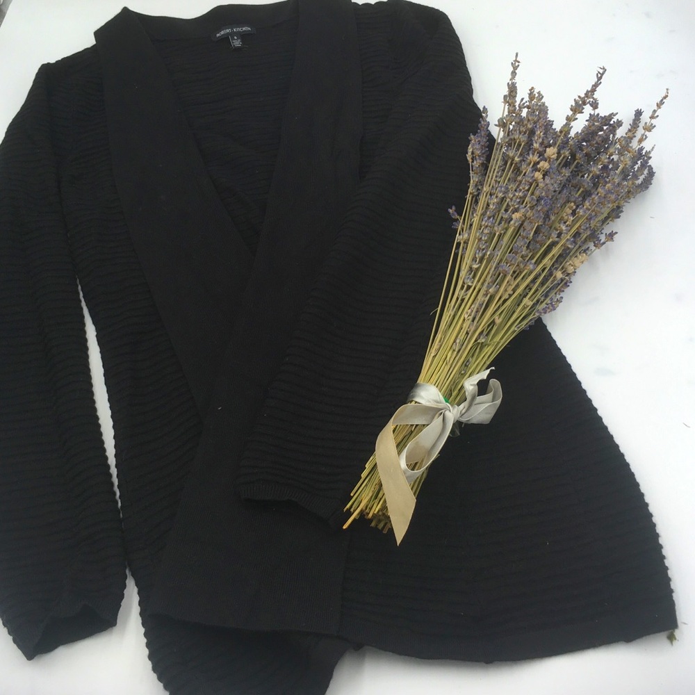 Robert Kitchen Textured black cardigan